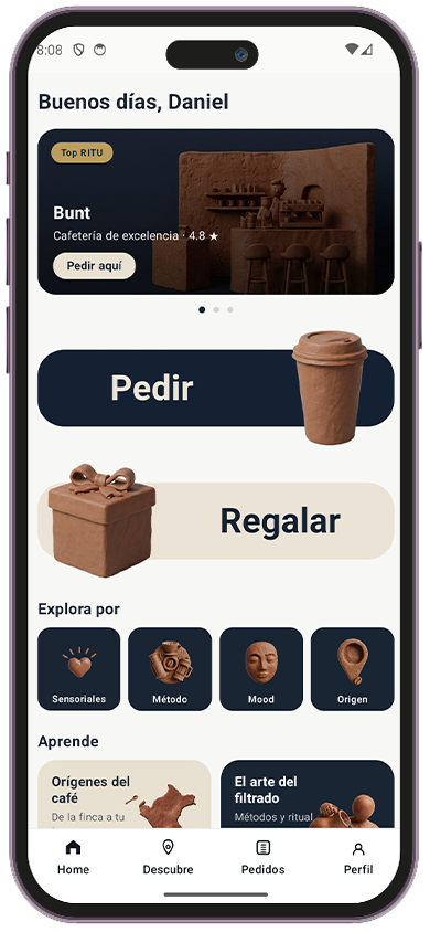 App RITU: pedir tu café y regalar a alguien especial